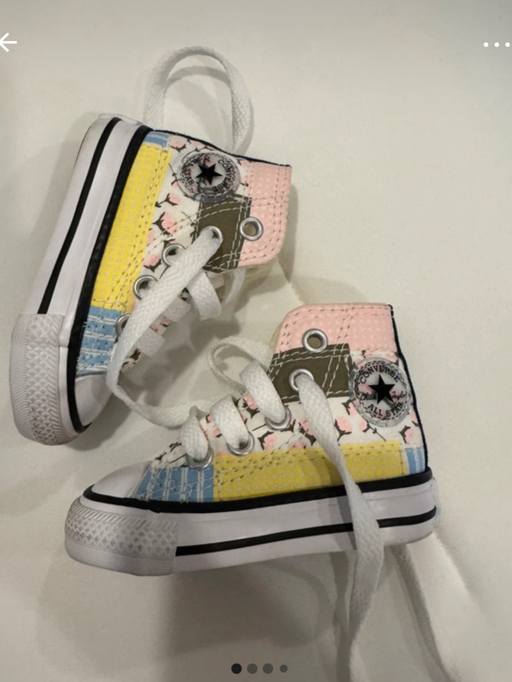 Converse Baby High-Top Sneakers in Pink, Yellow & Light Blue